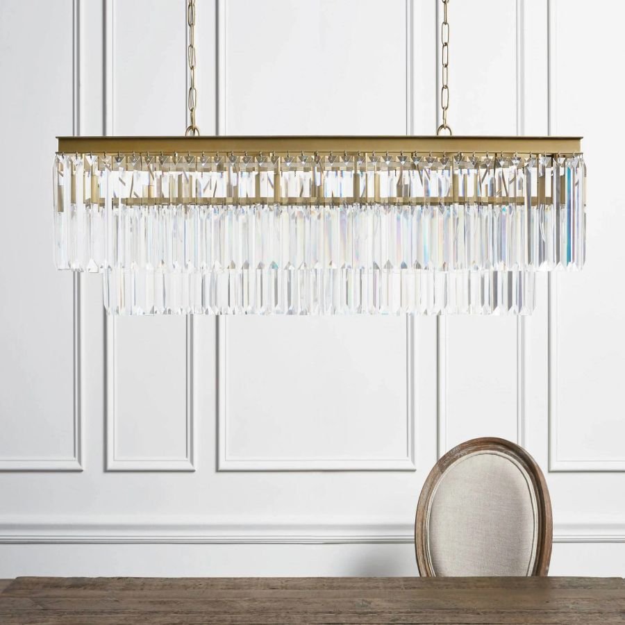 Leyland Tiered Rectangular Chandelier - GILDLAMPS