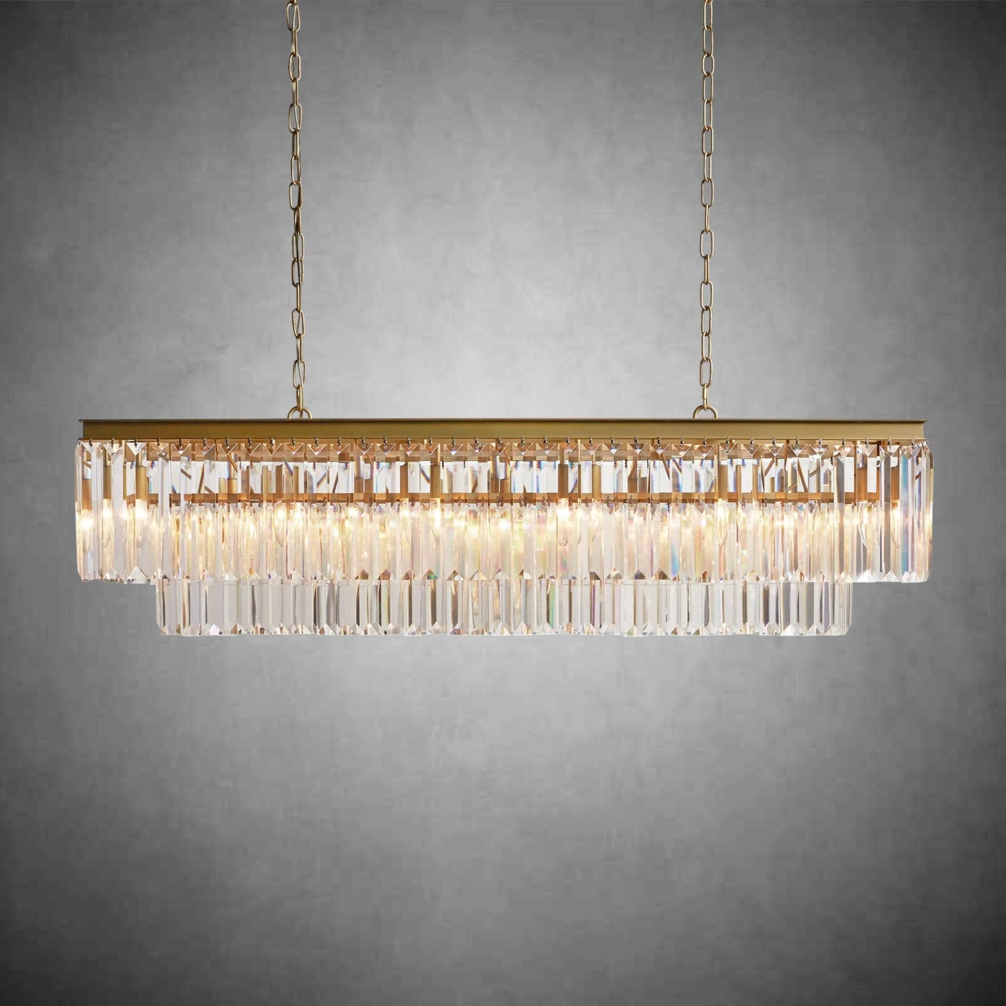 Leyland Tiered Rectangular Chandelier - GILDLAMPS