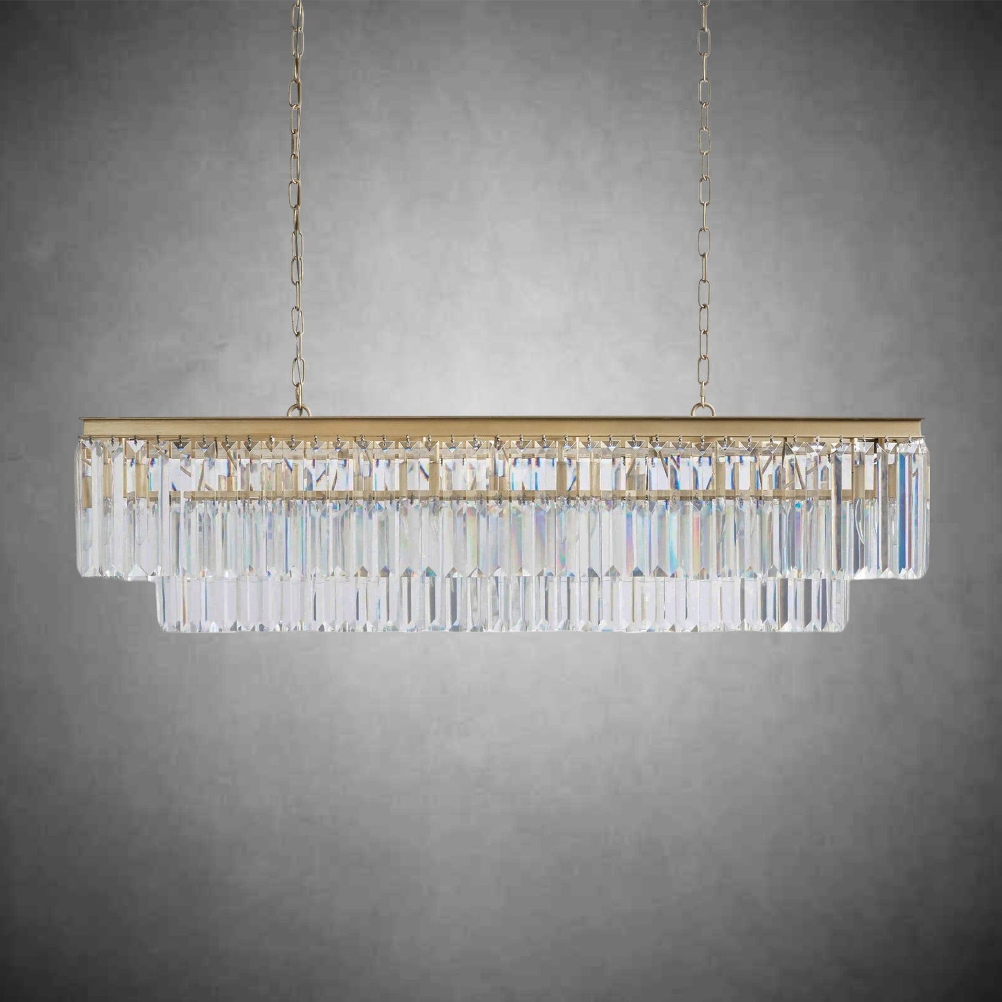 Leyland Tiered Rectangular Chandelier - GILDLAMPS