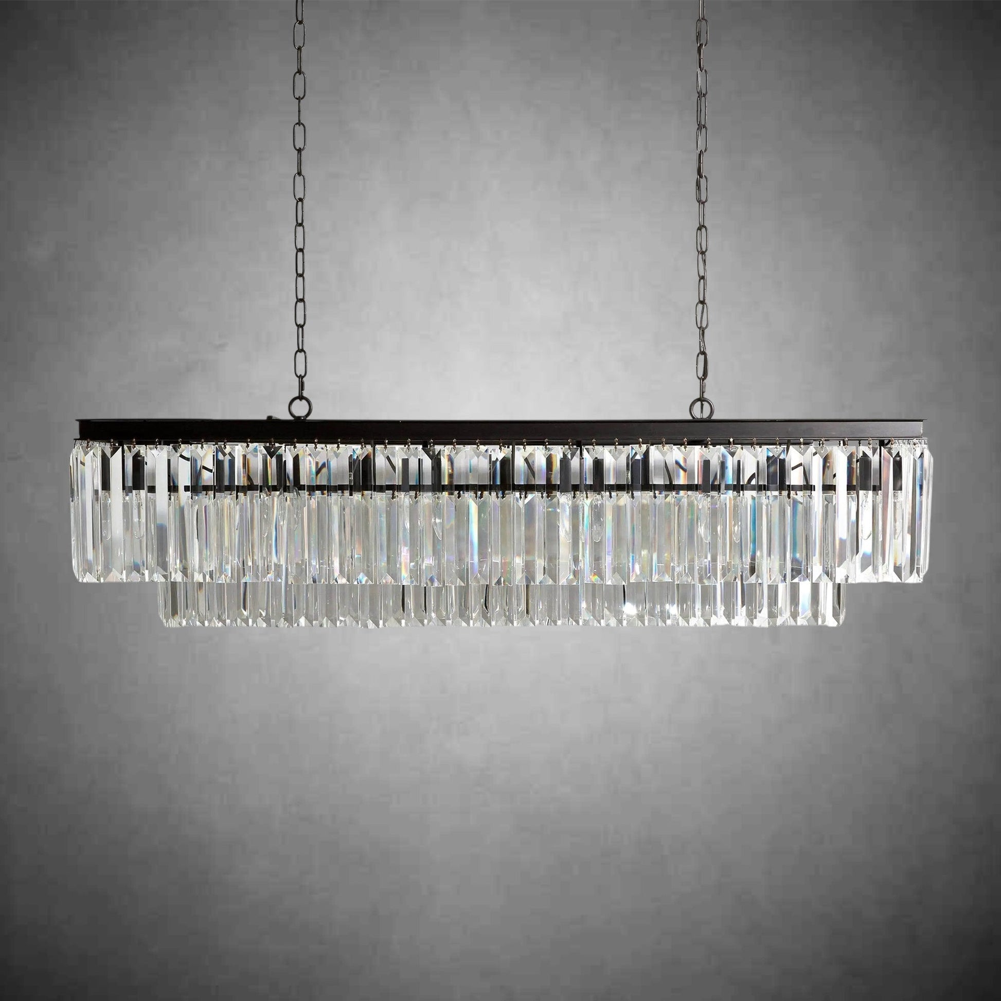 Leyland Tiered Rectangular Chandelier - GILDLAMPS