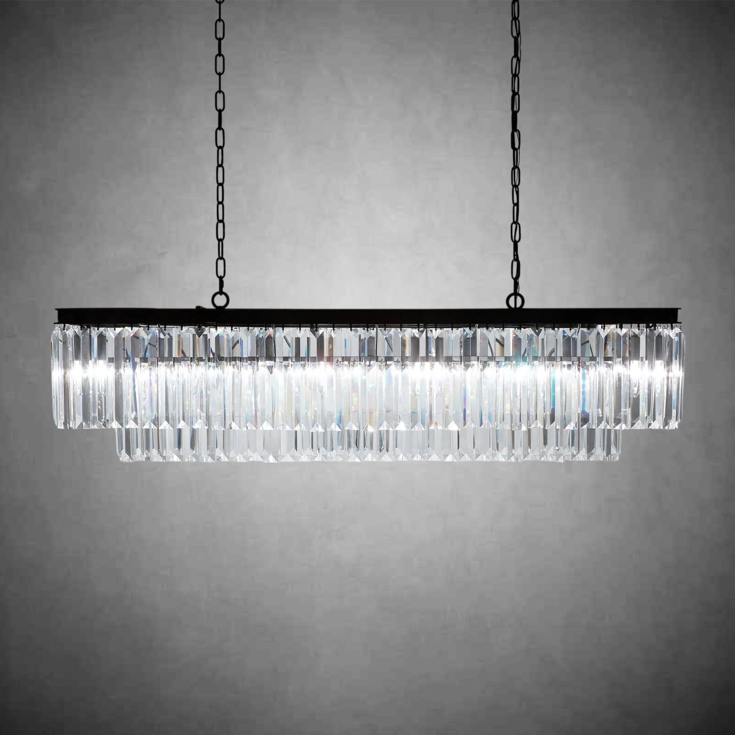 Leyland Tiered Rectangular Chandelier - GILDLAMPS
