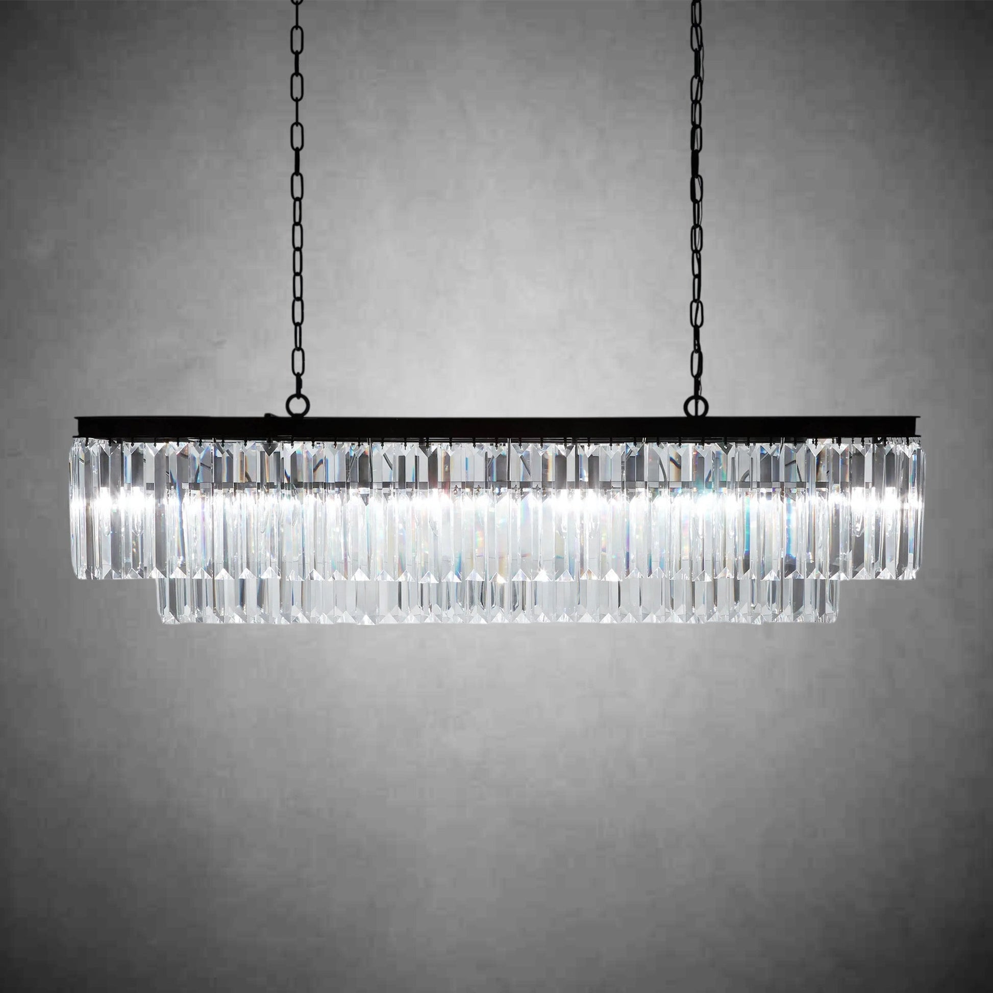 Leyland Tiered Rectangular Chandelier - GILDLAMPS