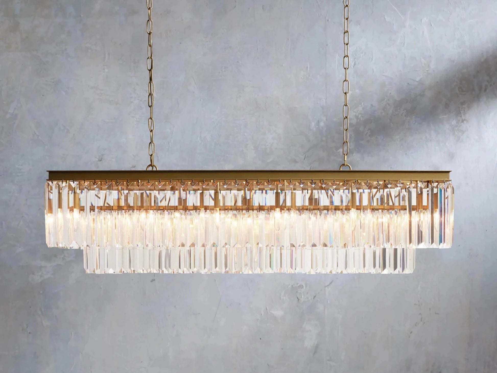 Leyland Tiered Rectangular Chandelier - GILDLAMPS