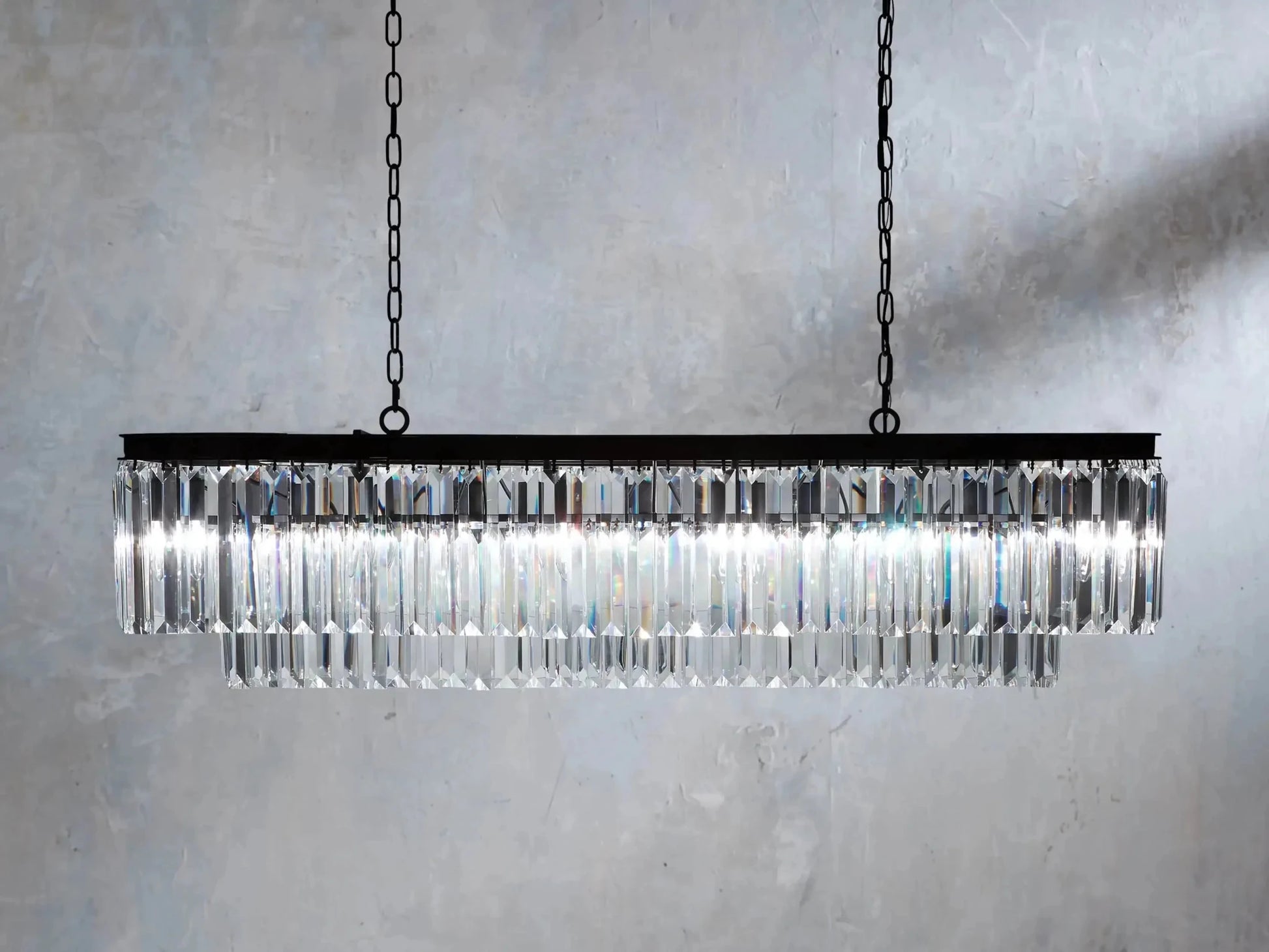 Leyland Tiered Rectangular Chandelier - GILDLAMPS