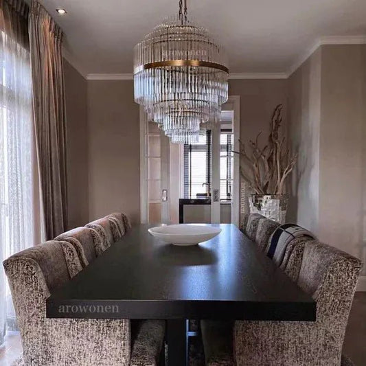Light Luxury Modern Round Multi - tiered Crystal Chandelier - GILDLAMPS
