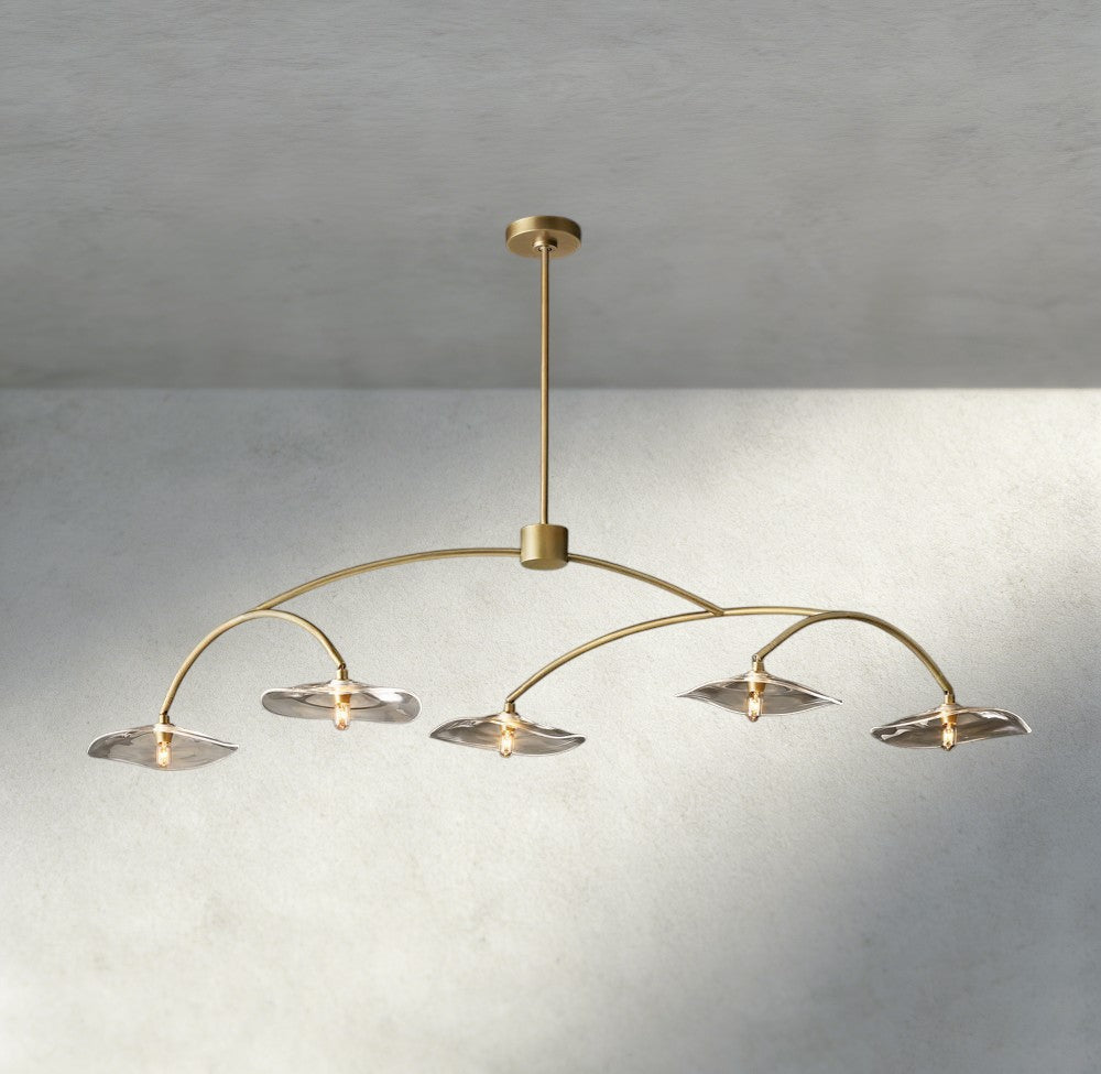 Lily Clear Glass Linear Chandelier - GILDLAMPS