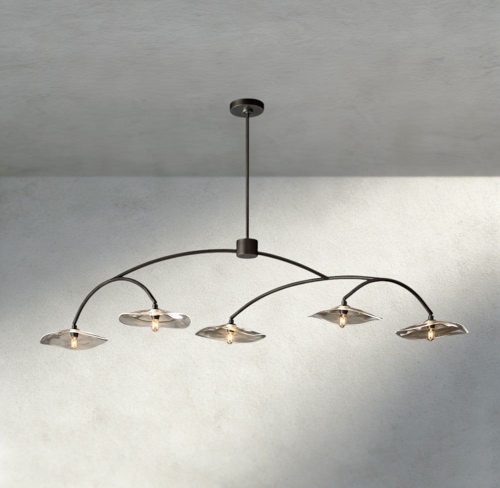 Lily Clear Glass Linear Chandelier - GILDLAMPS