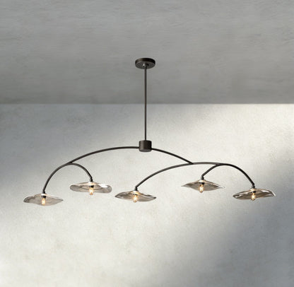 Lily Clear Glass Linear Chandelier - GILDLAMPS