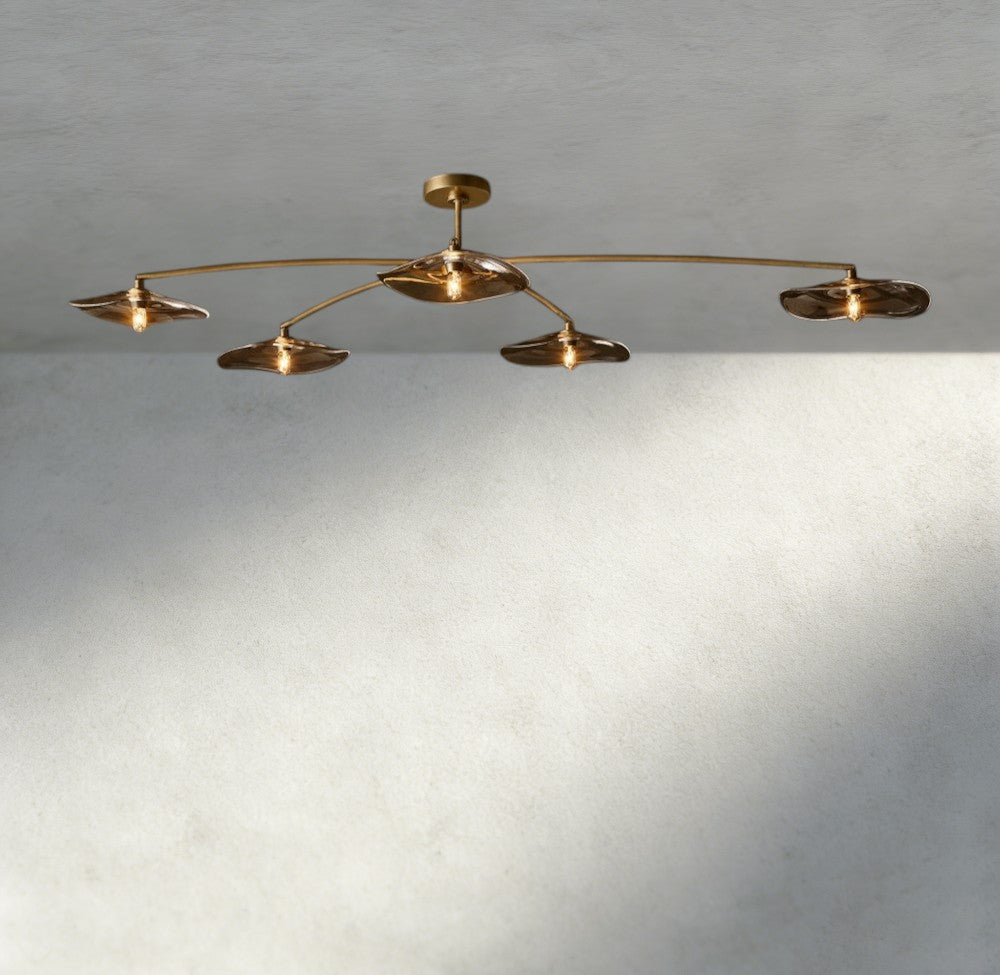 Lily Smoke Glass Flushmount - GILDLAMPS