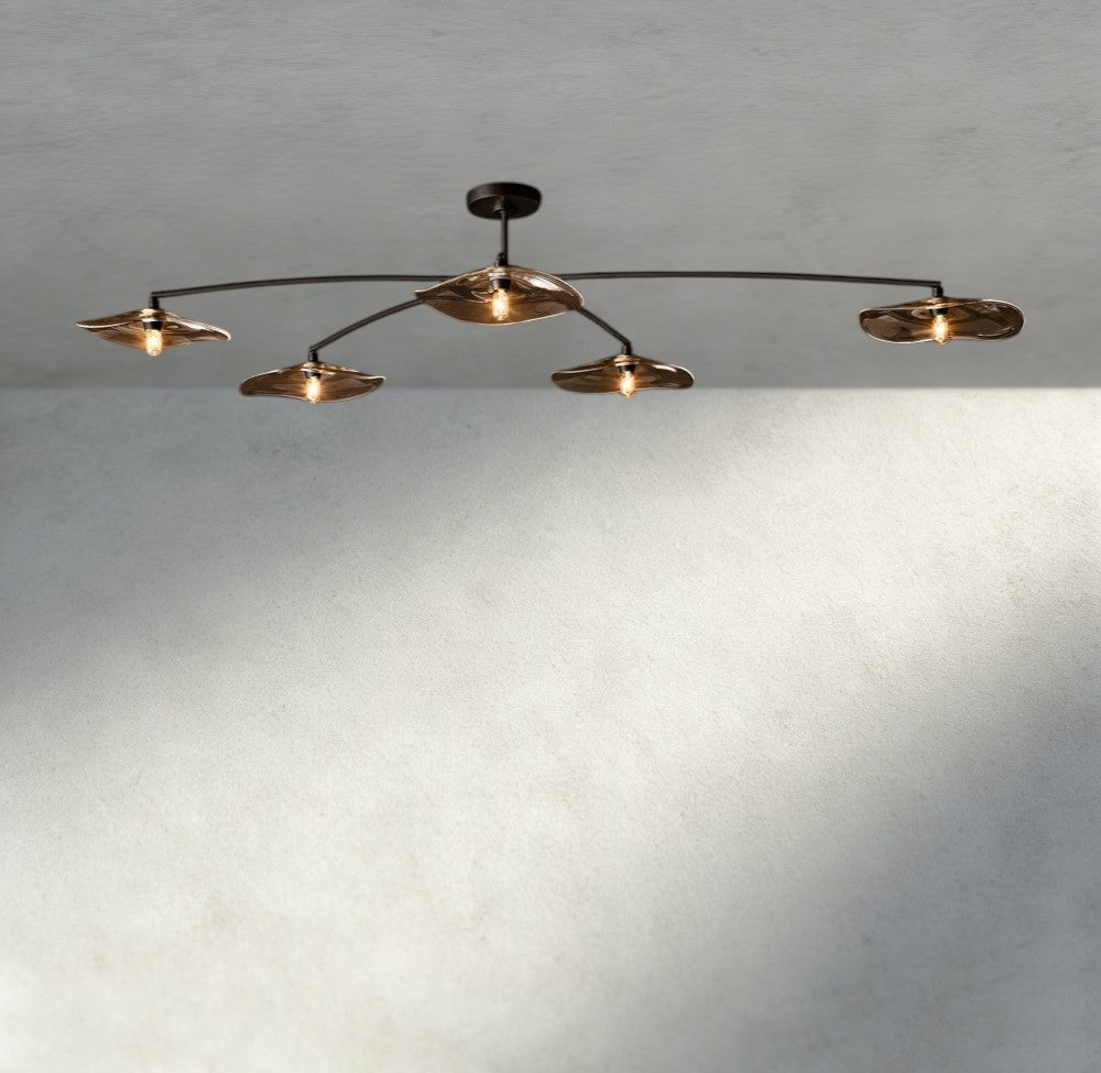 Lily Smoke Glass Flushmount - GILDLAMPS