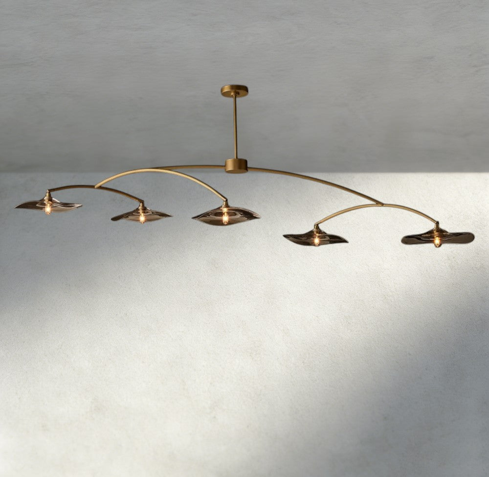 Lily Smoke Glass Linear Chandelier - GILDLAMPS
