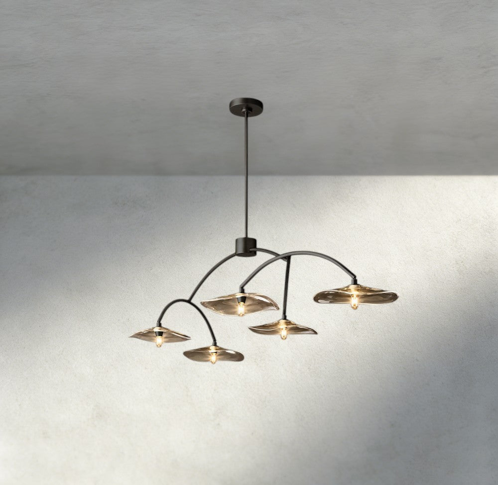 Lily Smoke Glass Linear Chandelier - GILDLAMPS