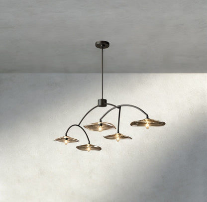 Lily Smoke Glass Linear Chandelier - GILDLAMPS