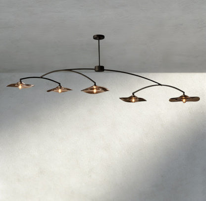 Lily Smoke Glass Linear Chandelier - GILDLAMPS