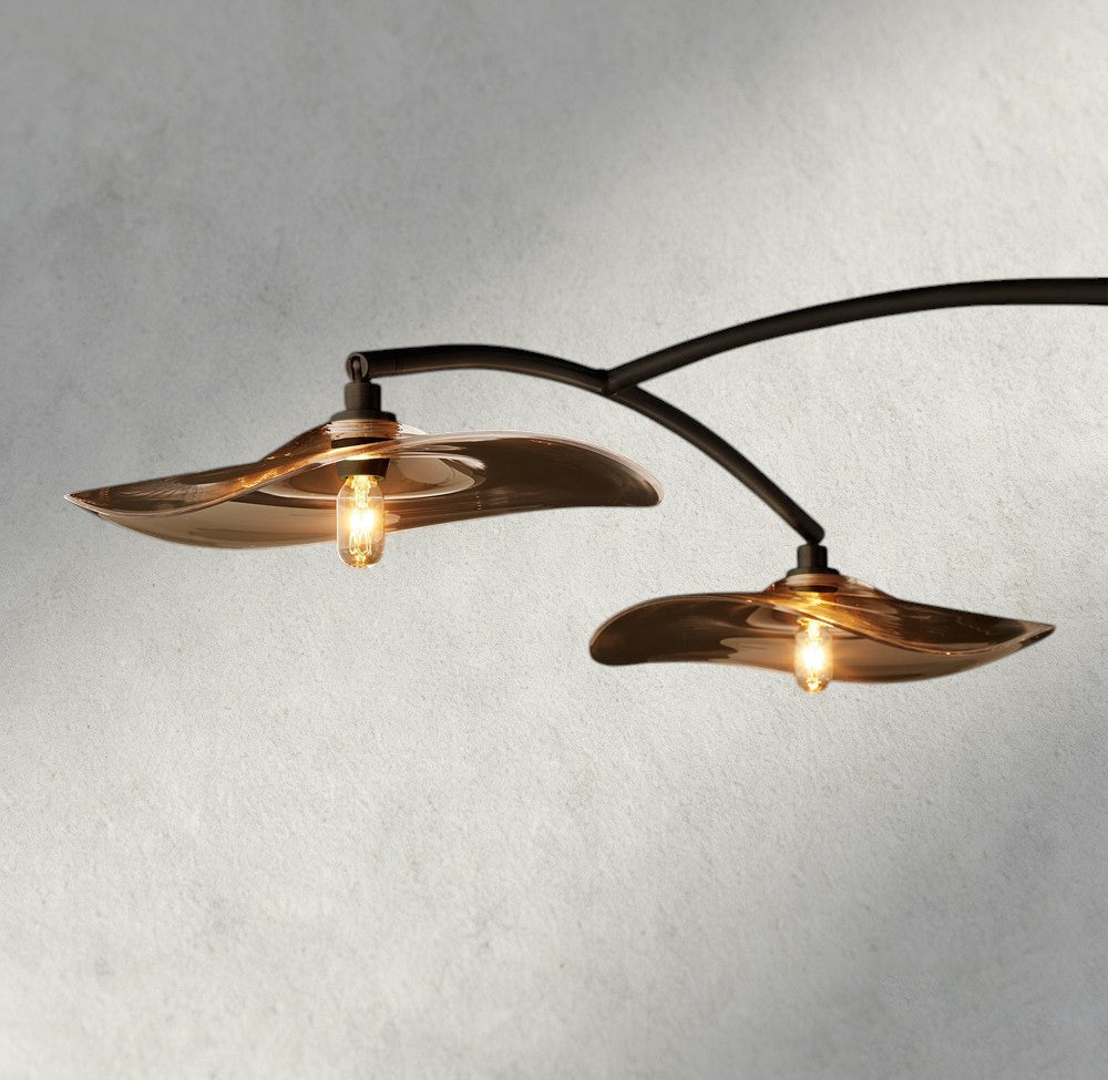 Lily Smoke Glass Linear Chandelier - GILDLAMPS