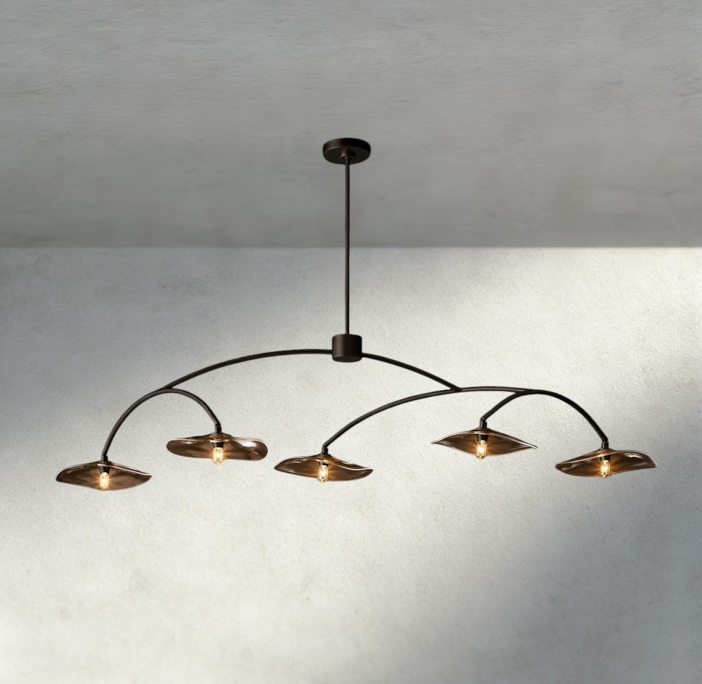 Lily Smoke Glass Linear Chandelier - GILDLAMPS