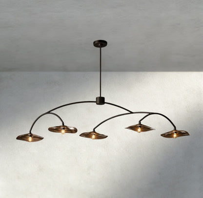Lily Smoke Glass Linear Chandelier - GILDLAMPS
