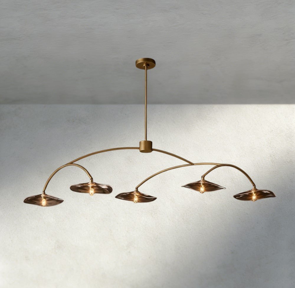 Lily Smoke Glass Linear Chandelier - GILDLAMPS