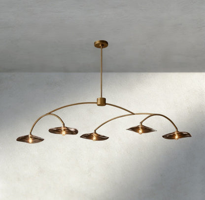 Lily Smoke Glass Linear Chandelier - GILDLAMPS
