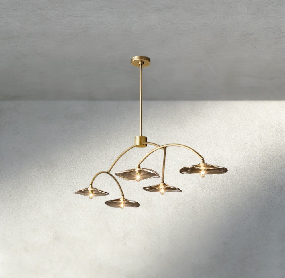 Lily Smoke Glass Linear Chandelier - GILDLAMPS