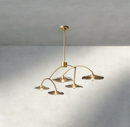 Lily Smoke Glass Linear Chandelier - GILDLAMPS