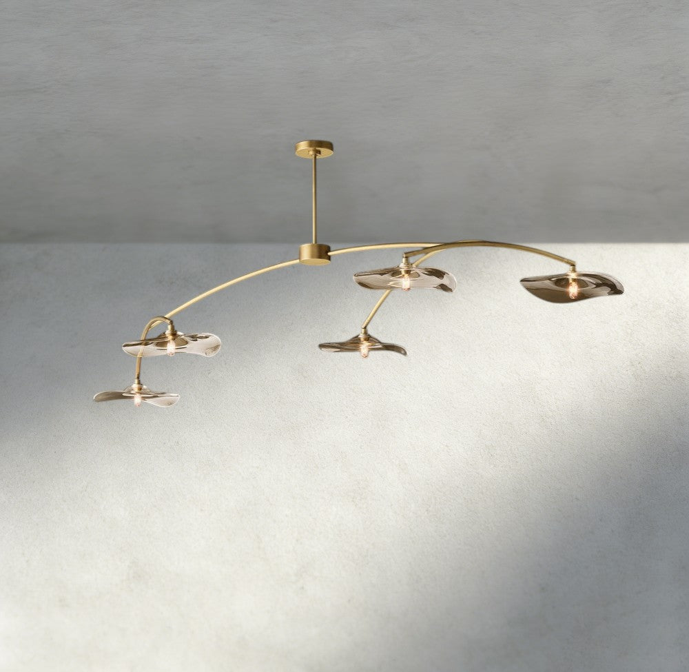 Lily Smoke Glass Linear Chandelier - GILDLAMPS
