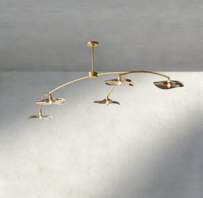 Lily Smoke Glass Linear Chandelier - GILDLAMPS