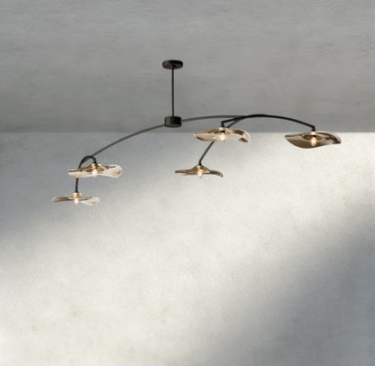 Lily Smoke Glass Linear Chandelier - GILDLAMPS