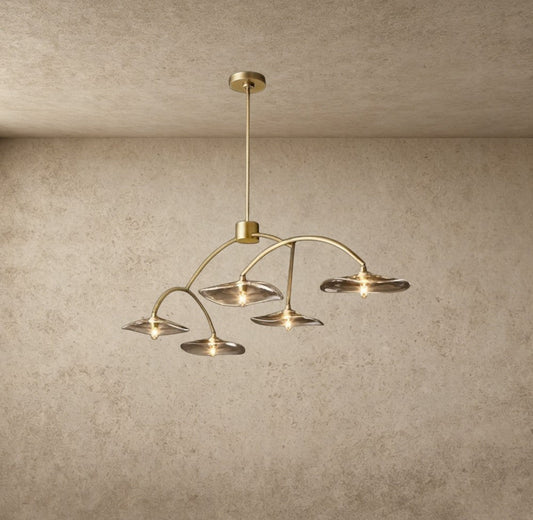 Lily Smoke Glass Linear Chandelier - GILDLAMPS