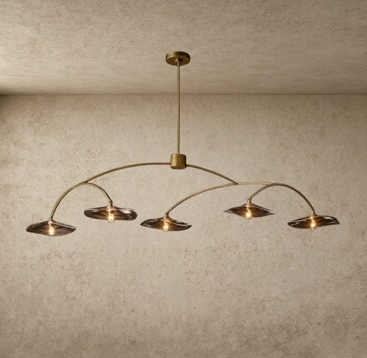 Lily Smoke Glass Linear Chandelier - GILDLAMPS