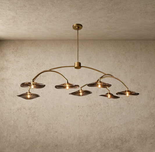 Lily Smoke Glass Round Chandelier - GILDLAMPS