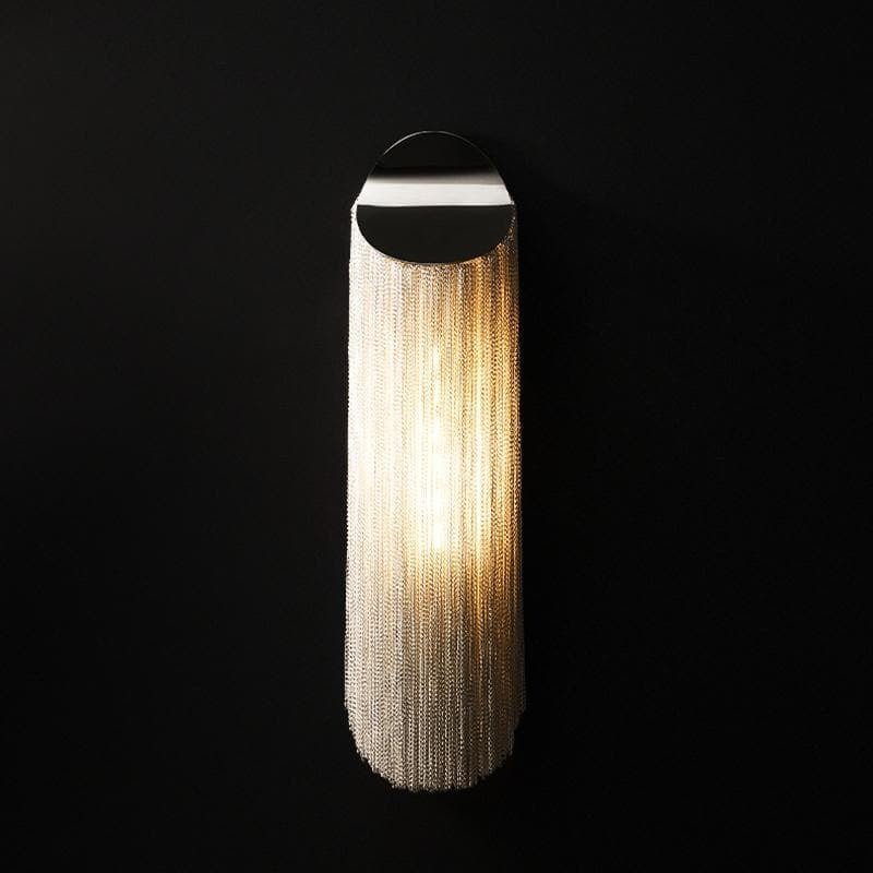 Liz Luxury Plated Aluminum Chain Long Wall Lamp - GILDLAMPS