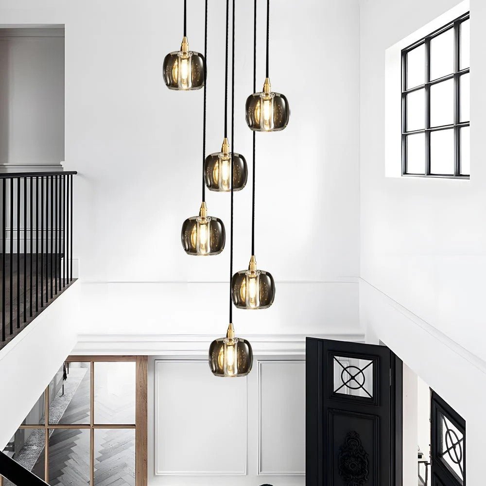 Long Spiral Cubes Crystal Chandelier for Staircase - GILDLAMPS