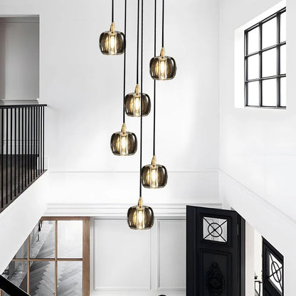 Long Spiral Cubes Crystal Chandelier for Staircase - GILDLAMPS