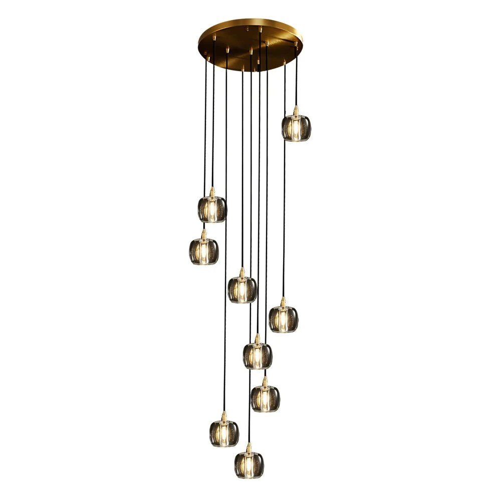 Long Spiral Cubes Crystal Chandelier for Staircase - GILDLAMPS