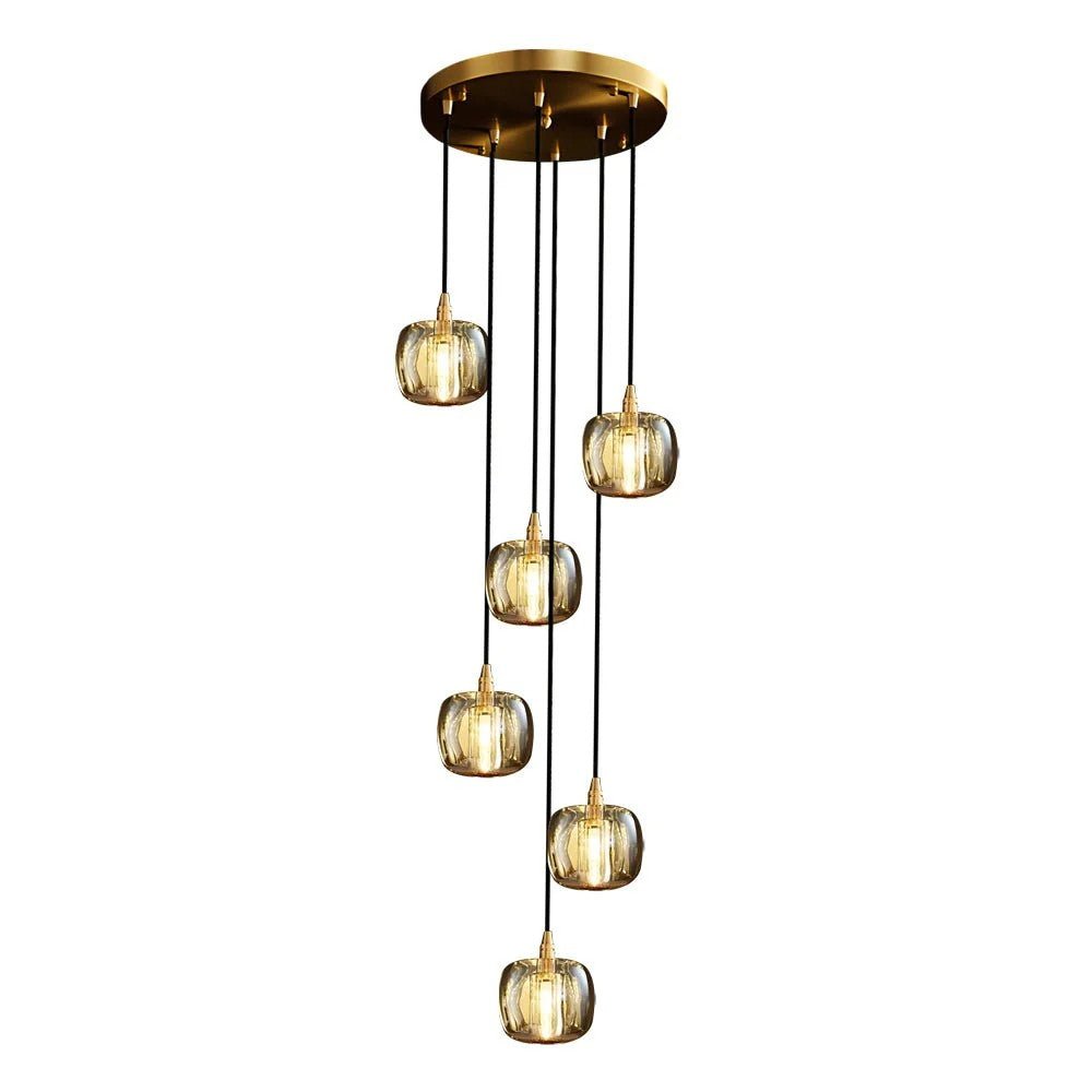Long Spiral Cubes Crystal Chandelier for Staircase - GILDLAMPS