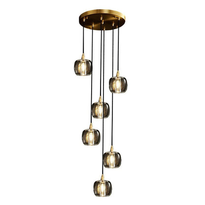 Long Spiral Cubes Crystal Chandelier for Staircase - GILDLAMPS
