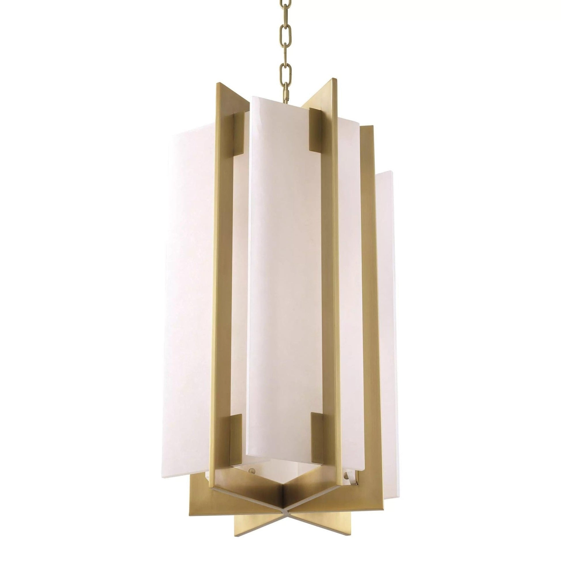 Lugano Modern Brass Alabaster Chandelier - (Antique Brass Finish | Alabaster) - GILDLAMPS