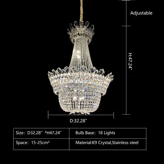 Luxury Empire Branch Crystal Chandelier Pendant Light for Entryway and Foyer - GILDLAMPS
