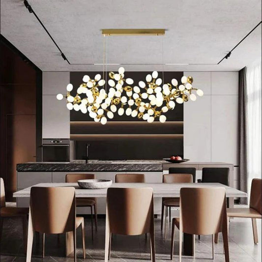 Luxury Escamoles Modern Linear Grape Chandelier - GILDLAMPS