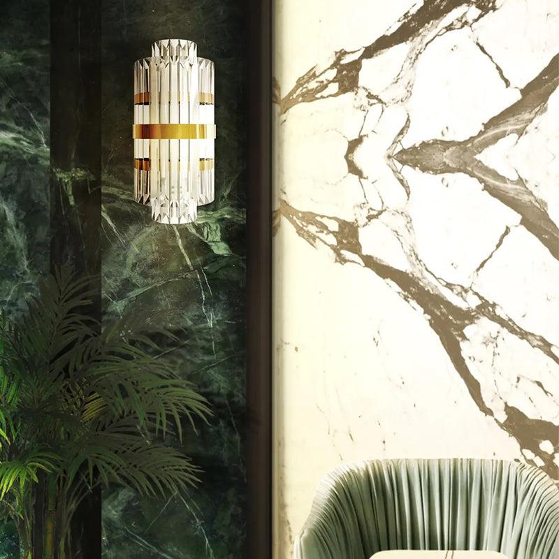 Luxury Hallway Crystal Wall Sconce 28.35" H - GILDLAMPS