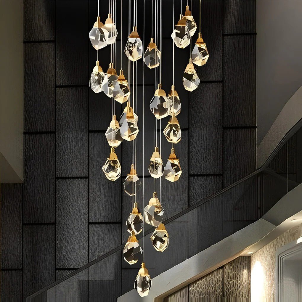 Luxury Staircase Chandelier Modern Spiral Crystal High Ceiling Light - GILDLAMPS