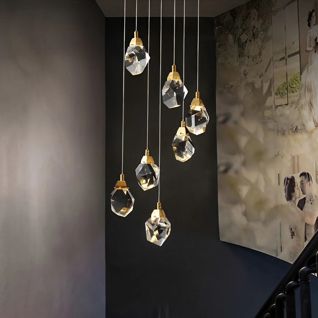 Luxury Staircase Chandelier Modern Spiral Crystal High Ceiling Light - GILDLAMPS