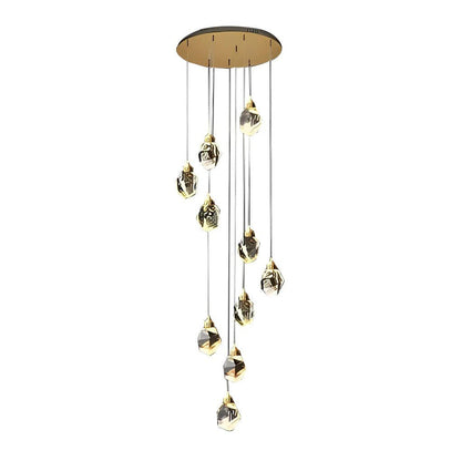 Luxury Staircase Chandelier Modern Spiral Crystal High Ceiling Light - GILDLAMPS