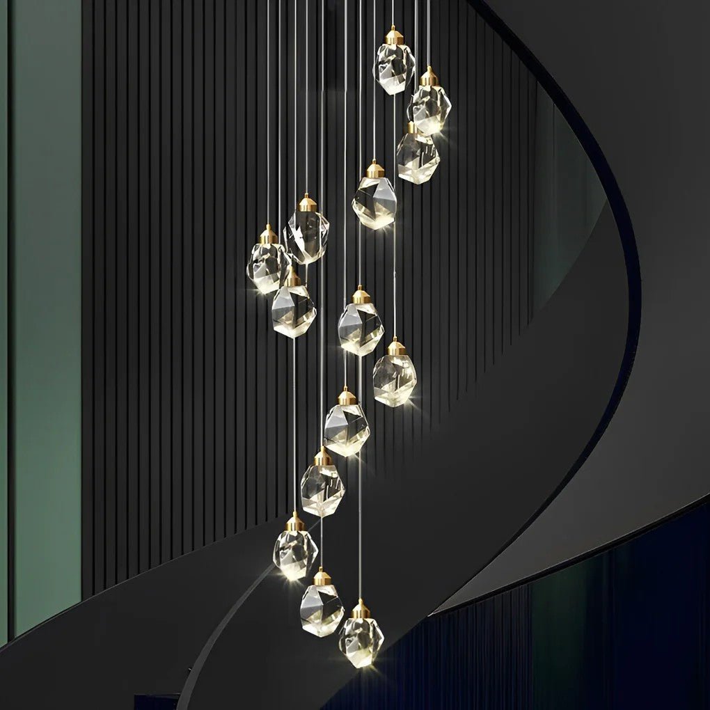Luxury Staircase Chandelier Modern Spiral Crystal High Ceiling Light - GILDLAMPS