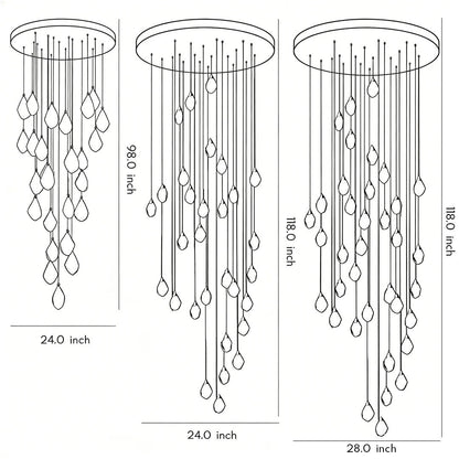 Luxury Staircase Chandelier Modern Spiral Crystal High Ceiling Light - GILDLAMPS
