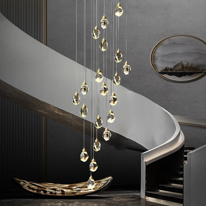Luxury Staircase Chandelier Modern Spiral Crystal High Ceiling Light - GILDLAMPS