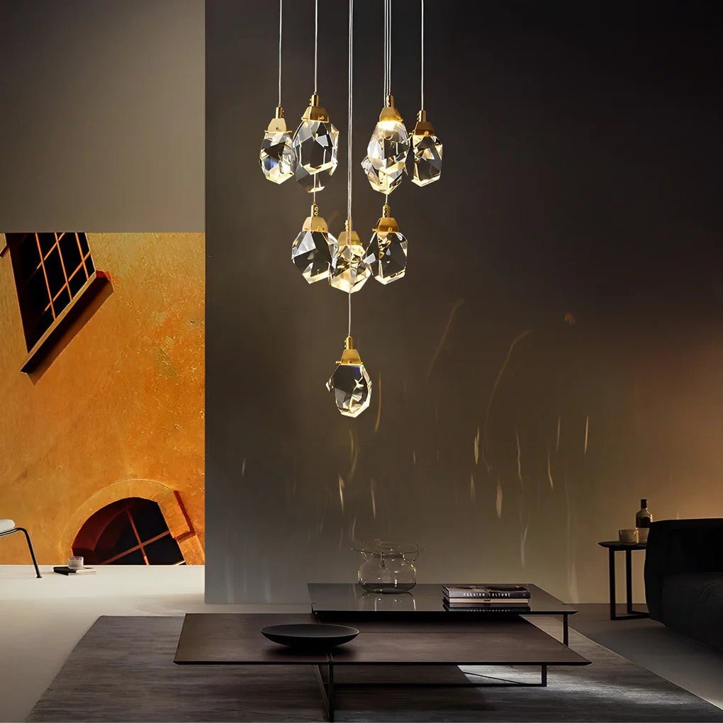 Luxury Staircase Chandelier Modern Spiral Crystal High Ceiling Light - GILDLAMPS