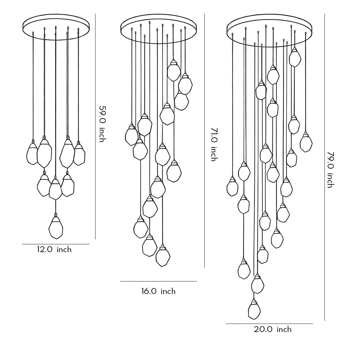 Luxury Staircase Chandelier Modern Spiral Crystal High Ceiling Light - GILDLAMPS