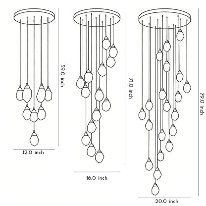 Luxury Staircase Chandelier Modern Spiral Crystal High Ceiling Light - GILDLAMPS